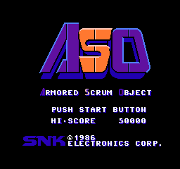 ASO - Armored Scrum Object (Japan) Title Screen